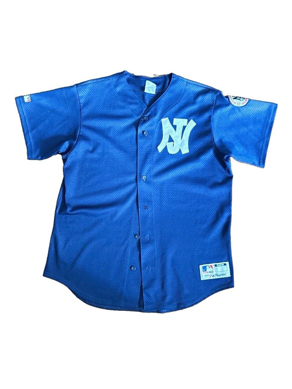 Majestic New York Yankees MLB Baseball Mesh Button-Front Jersey Navy